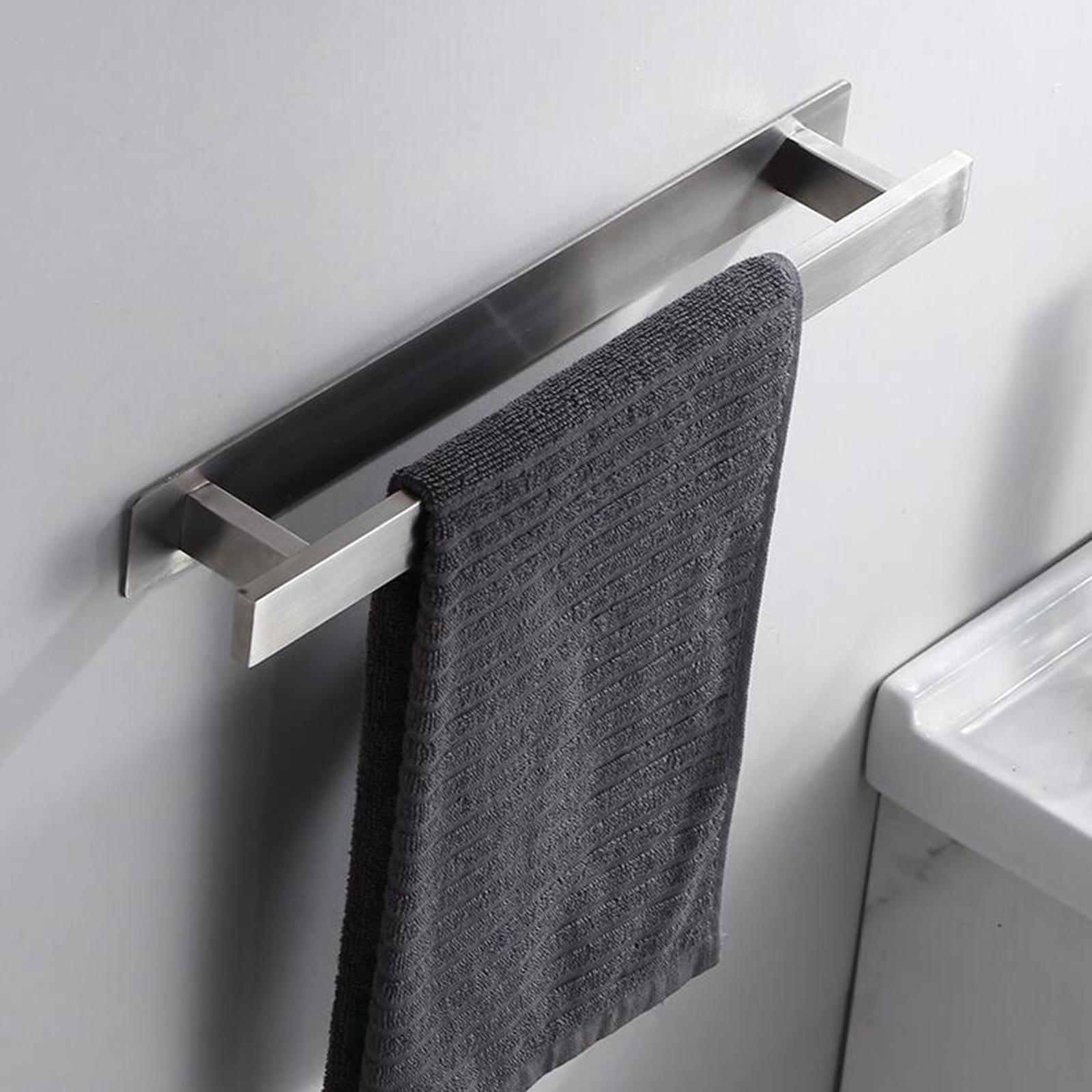 Self-Adhesive Towel Rail Rack Holder Shelf No Drilling for Bathroom Kitchen