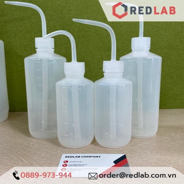 Bình tia nhựa tròn 500ml ONELAB, miệng hẹp, bằng nhựa LDPE, có chia vạch