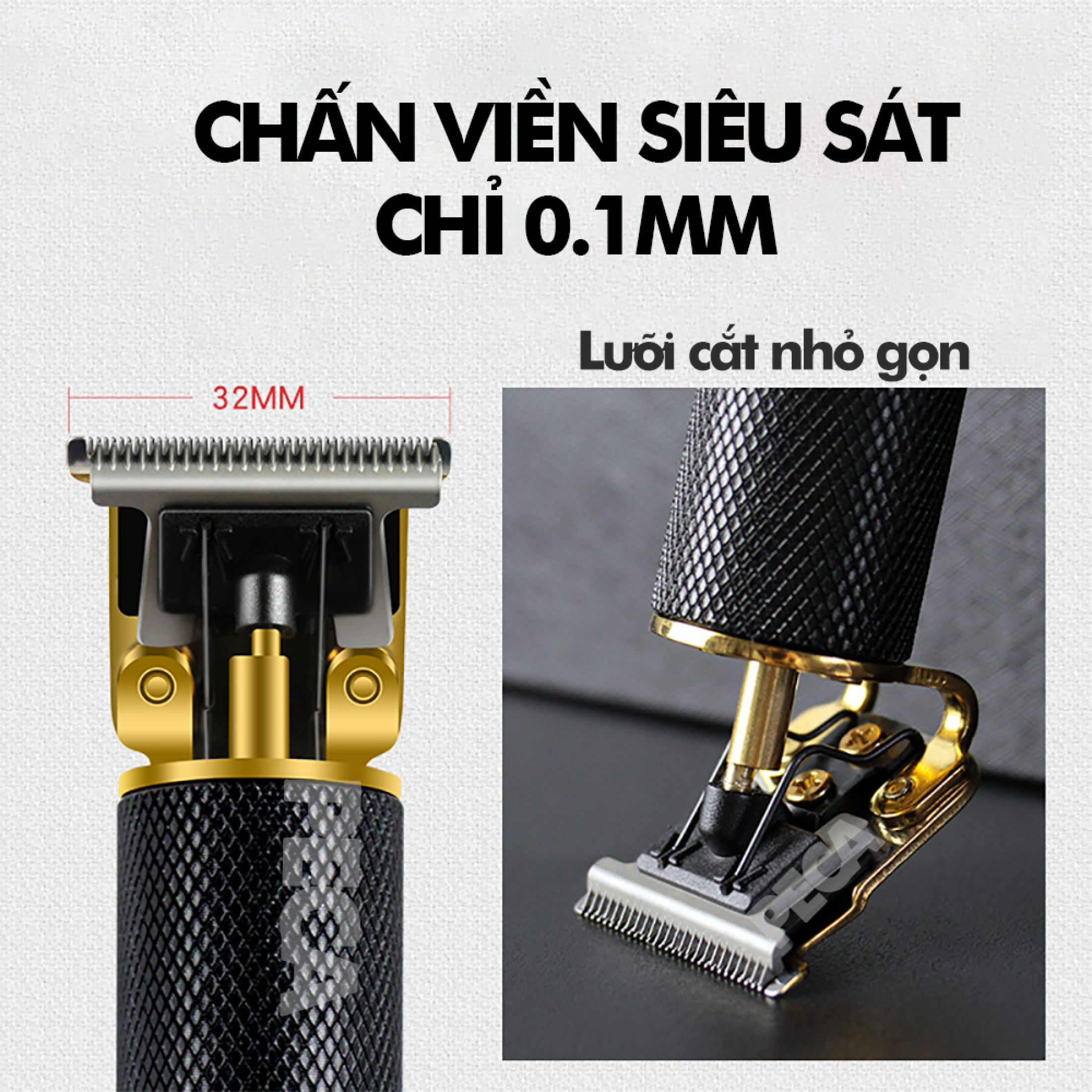 Tông đơ chấn viền cao cấp KEMEI KM-1971A sử dụng sạc USB tiện lợi, nhỏ gọn dùng để điêu khắc tóc, tatto, cạo viền, cạo trắng tóc