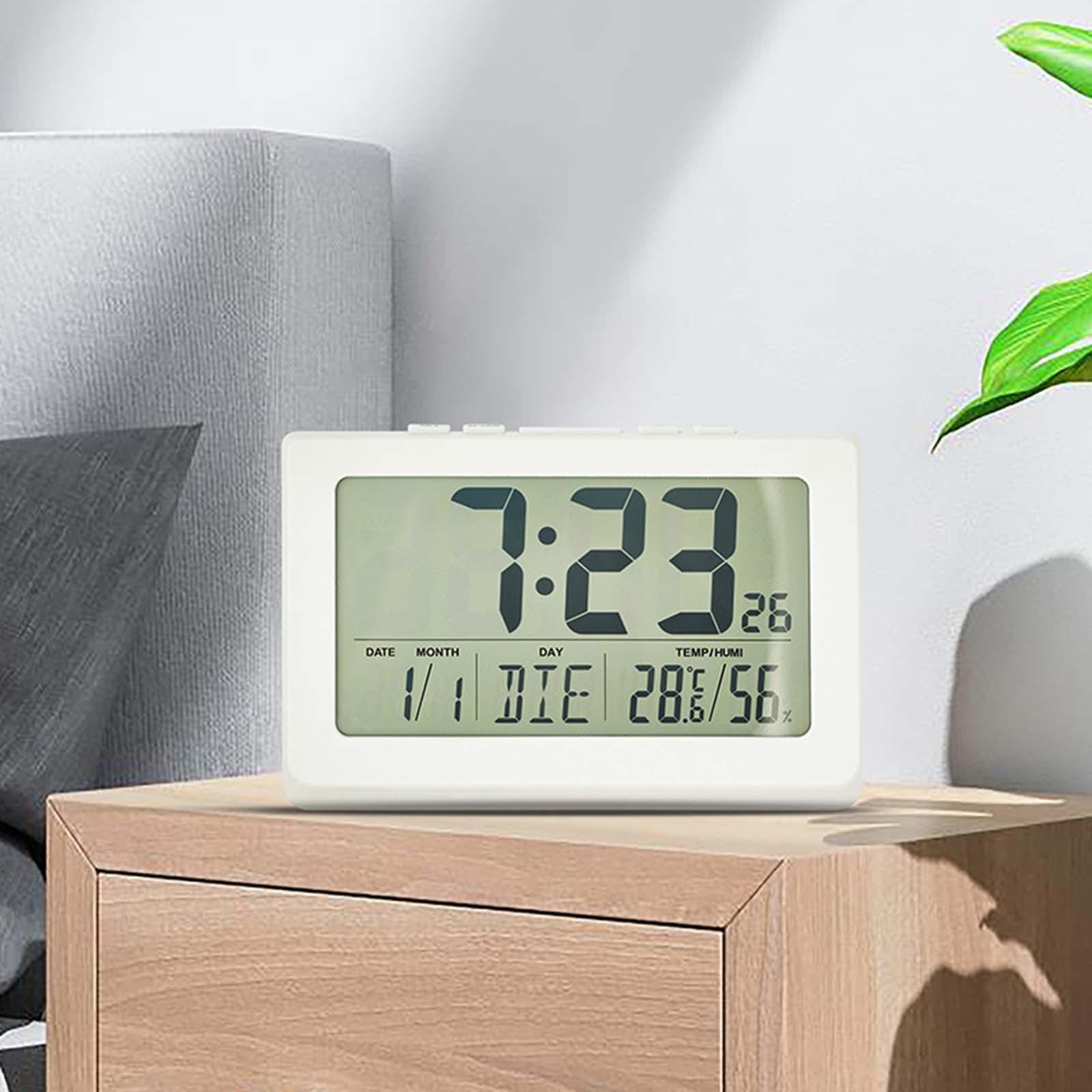 Multifunctional Digital Clock, Modern LCD Temperature Humidity Display Large Screen Wall Clocks for Shop Gift Bedroom Restaurant Decor