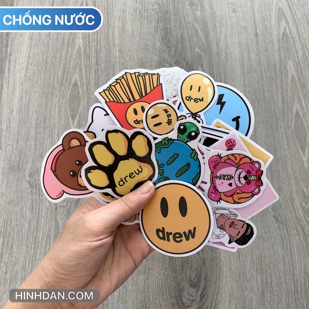 Sticker in hình DREW - Dán Trang Trí - Chất Liệu PVC Cán Màng Chất Lượng Cao Chống Nước, Chống Nắng, Không Bong Tróc Phai Màu