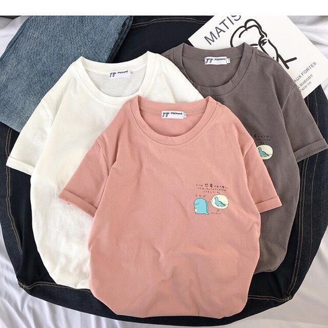 Áo phông, áo thun nam nữ form rộng tay lỡ Unisex KHỦNG LONG SI TÌNH Từ 50-70kg