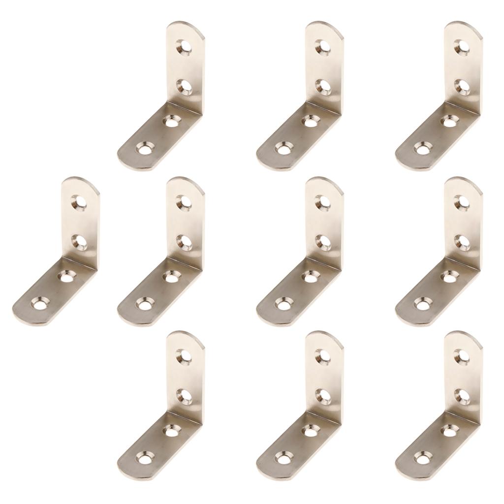 10pcs Corner Brace L Bracket Corner Bracket , Right Angle Brace Brackets Fastener,  Stainless Steel, 20/25/30/40/50/65/85/100/125mm