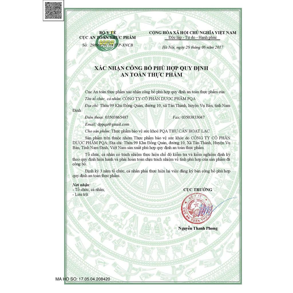 Thư Cân Hoạt Lạc PQA Hỗ Trợ Khu Phong, Bổ Gan Thận Dùng Cho Người Đau Lưng Mỏi Gối, Thoát Vị Nghĩa Đệm Hộp 12 Gói