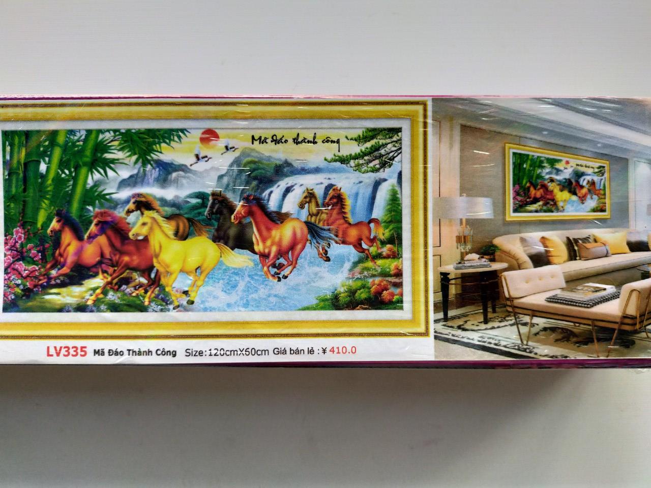 Tranh đính đá mã đáo thành công LV335 - 120 x 60 cm - chưa đính