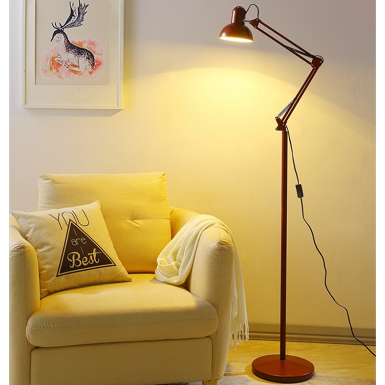 Hình ảnh Đèn cây đứng - đèn đọc sách PICKA trang trí phòng khách, phòng ngủ - kèm bóng LED tiết kiệm điện chống cận thị bảo vệ mắt. Chiều cao 1,85m. Hàng Chính Hãng MONSKY