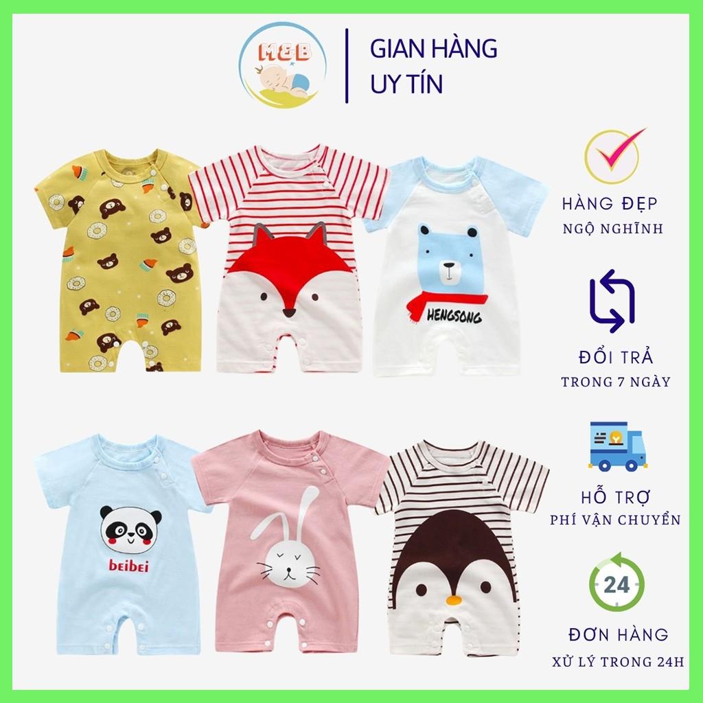 Bodysuit cho bé bộ body đùi cho bé trai gái sơ sinh cộc tay quần áo sơ sinh họa tiết đáng yêu Hàng QC Đẹp 3-12kg - BDC15