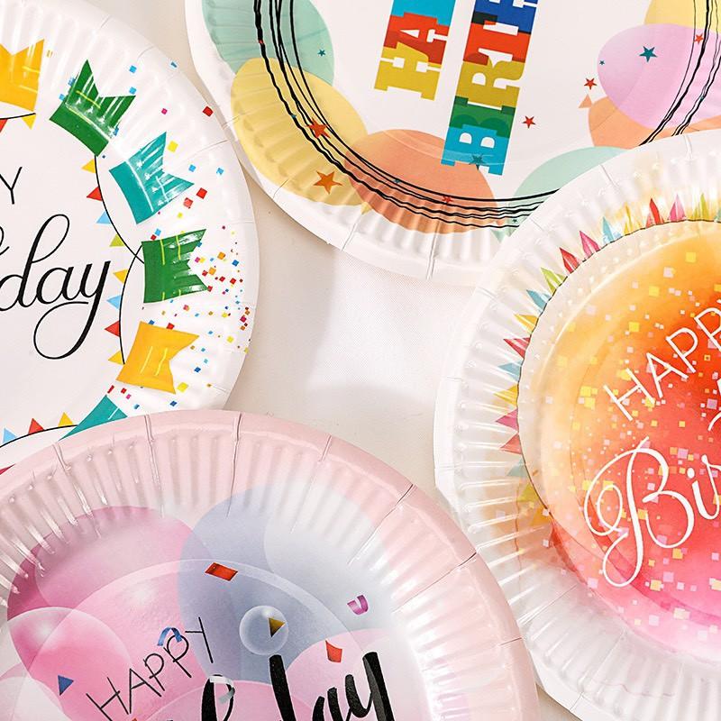 Đĩa Giấy Sinh Nhật Loại Mới Màu Sắc Lạ Mắt Dễ Thương,Đĩa Dày Dặn,Loại Đẹp BB60