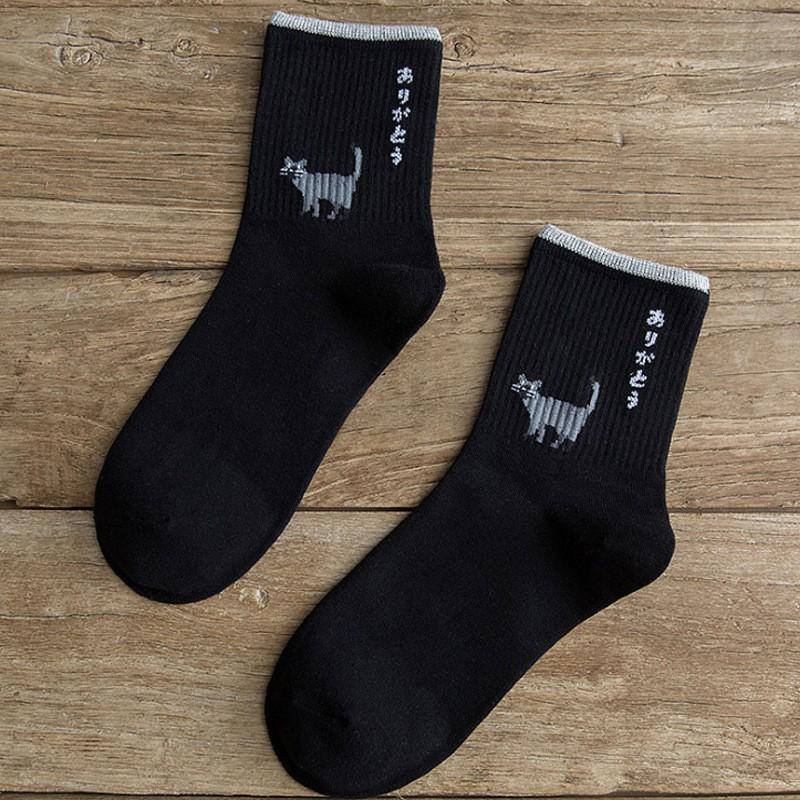 Vớ cổ cao họa tiết hoạt hình cho nữ bằng vải cotton