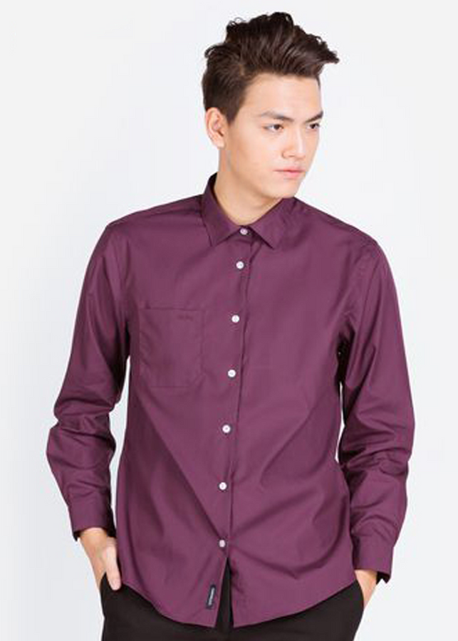 Áo sơ mi dài tay nam ALIGRO trơn basic chất liệu cotton cao cấp, thoáng mát , form dáng trẻ trung ALGS031