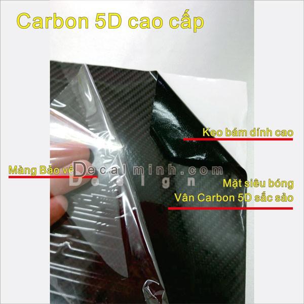 Decal carbon đen bóng 5D cao cấp