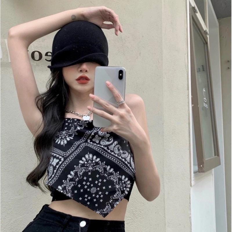 Áo hai dây thổ cẩm hai lớp, kèm ảnh thật shop tự chụp