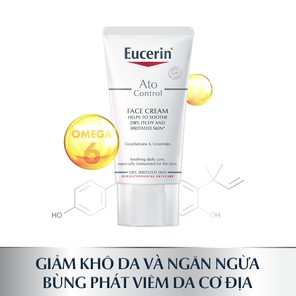 Kem dưỡng ẩm chuyên sâu, tái tạo da nhạy cảm Eucerin AtoControl Face Cream 50ml