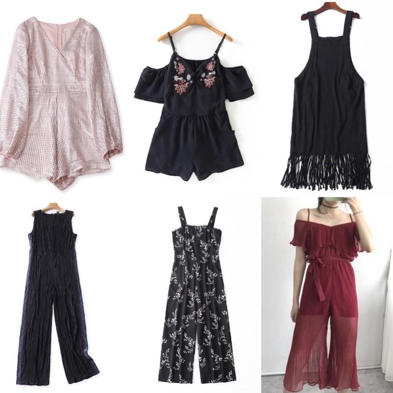 Jumpsuit dài vải xếp li xuất xịn