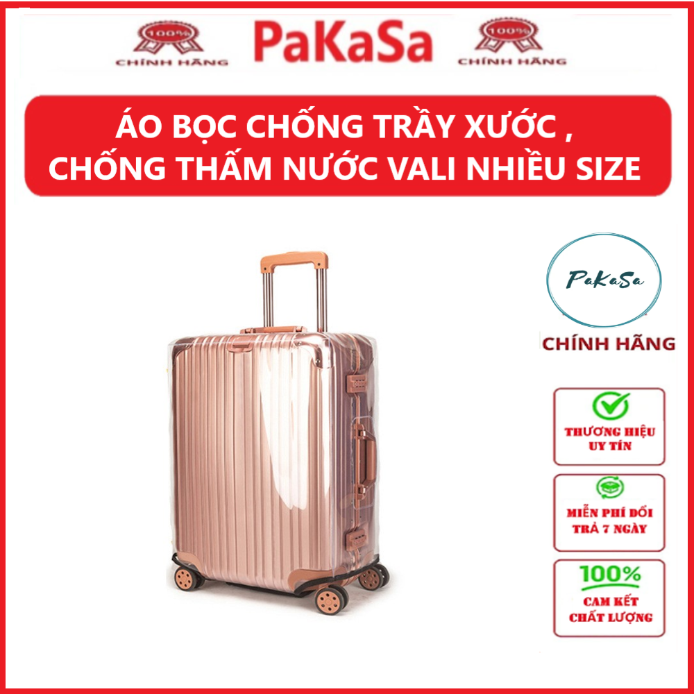 Áo bọc vali trong suốt, nhiều size- CHỌN SIZE- Bao trùm vali chống trầy xước đủ cỡ 18- 20-22-24-26-28-30 inch -Hàng chính hãng