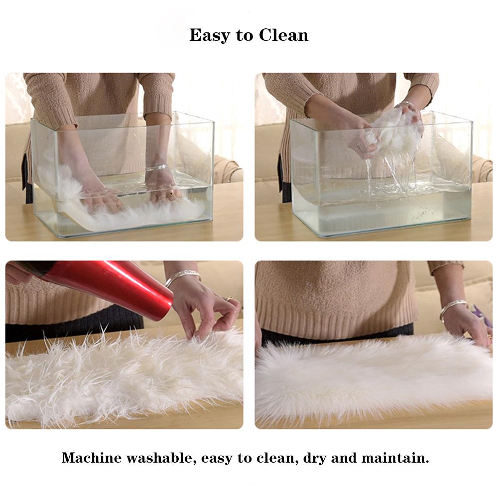 Thảm trải sàn làm từ chất liệu len giả cao cấp,mịn, siêu mềm và thoải mái, Thiết kế đáy chống trượt