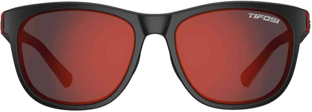 Kính mát thể thao Unisex Tifosi Swank - Gọng Crimson / Onyx, Tròng Smoke Red