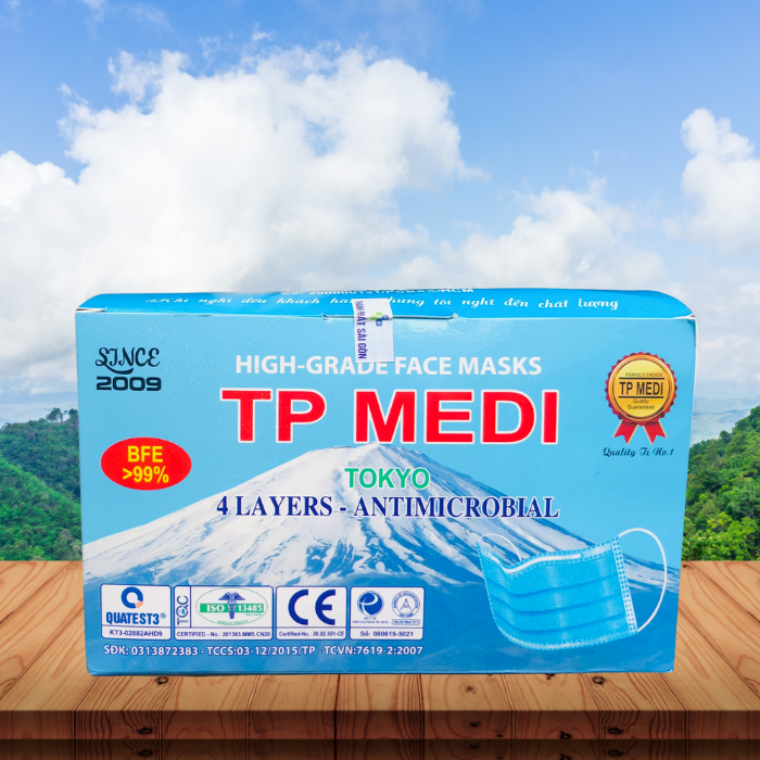 Khẩu Trang Y Tế Kháng Khuẩn TP MEDI - 4 LỚP- 50 Cái/Hộp