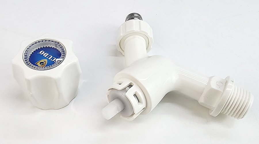 Bộ 3 vòi hồ tay núm tròn nhựa PP trắng, thân ngắn, ren 21-27mm Eurolife EL-HN05 (Trắng) (3 cái)