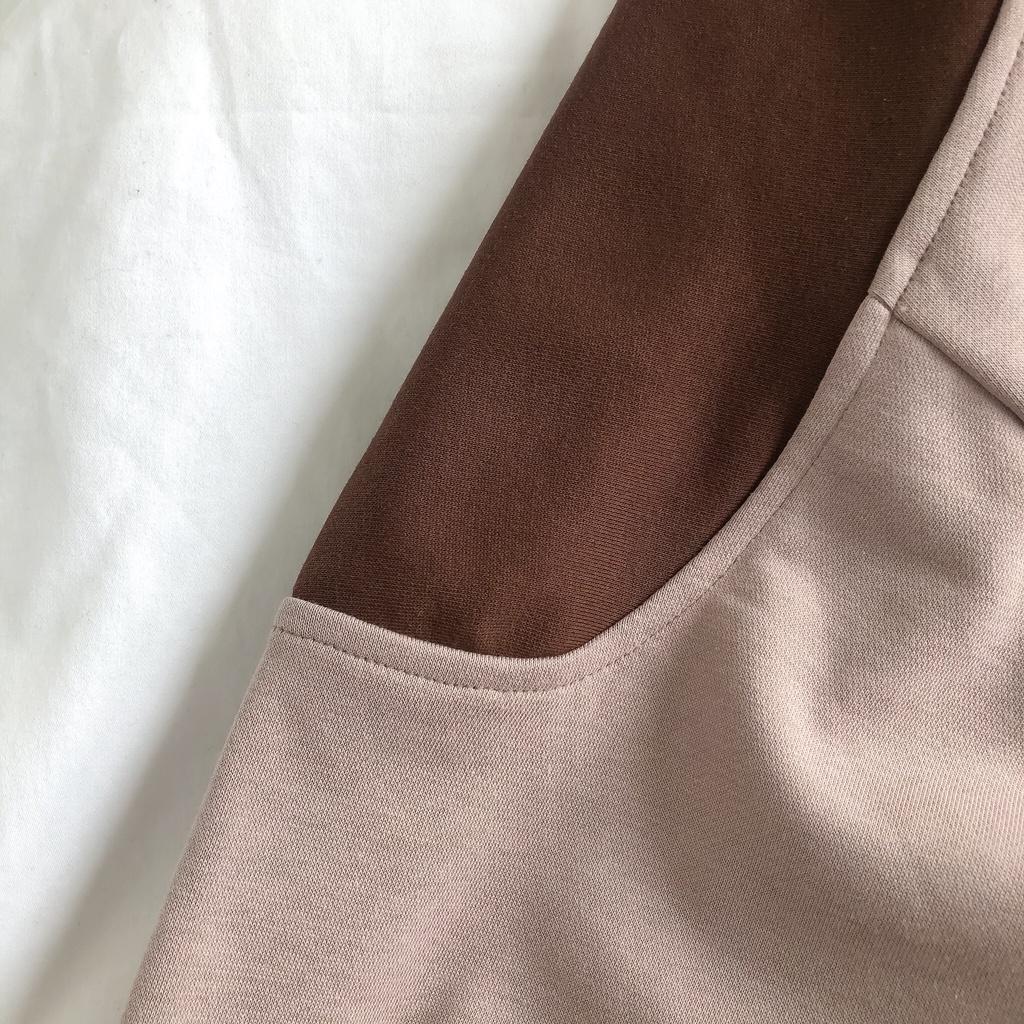 Áo Hoodie thêu hình MEANSTORE nỉ da cá có mũ oversize unisex nam nữ form rộng phong cách Hàn Quốc - Nâu sữa