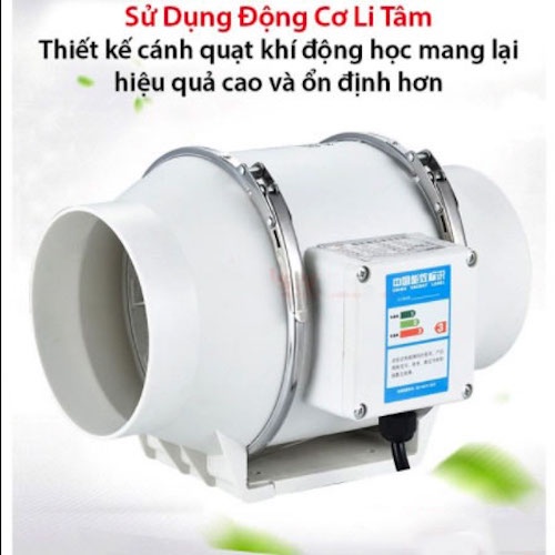 Quạt Thông Gió Hút Mùi Đường Ống Đa Năng Không Gây Ồn Hiệu Suất Cao HF100