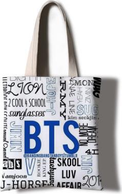 Túi tote vải thiết kế BTS 40x35cm