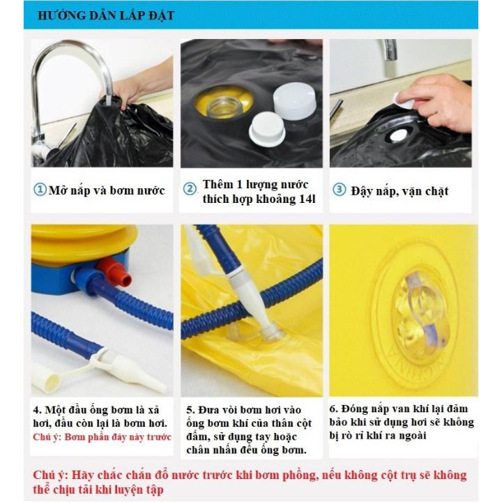 Bơm hơi đa năng, bơm tay mini gia đình tiện dụng cho việc bơm trụ hơi đấm bốc, ghế hơi, phao hơi, bóng bay