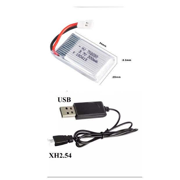 Pin và sạc usb 3.7v 300mah Pin sạc máy bay có mạch bảo vệ xả 20c giá sỉ