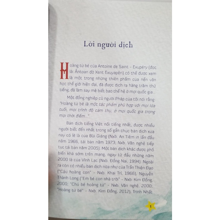 Sách - Hoàng Tử Bé- Tác Giả Antonie De Saint Exupery (bc)