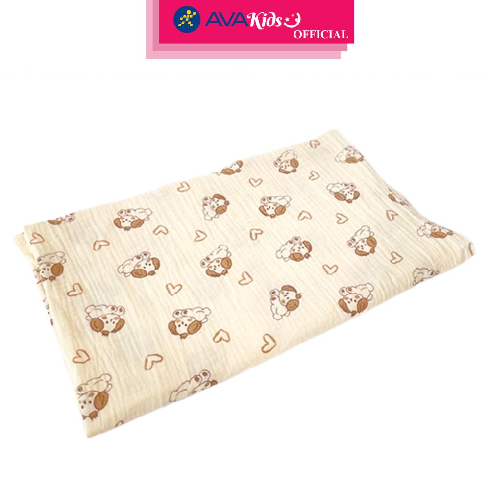 Khăn tắm cotton Bessla 2 lớp 90x100 cm - Cún trái tim - Hàng Chính Hãng
