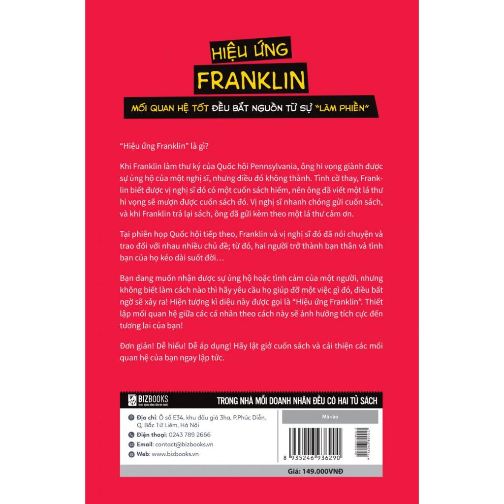 Sách - Hiệu ứng Franklin: Mối quan hệ tốt đều bắt nguồn tự sự "làm phiền"