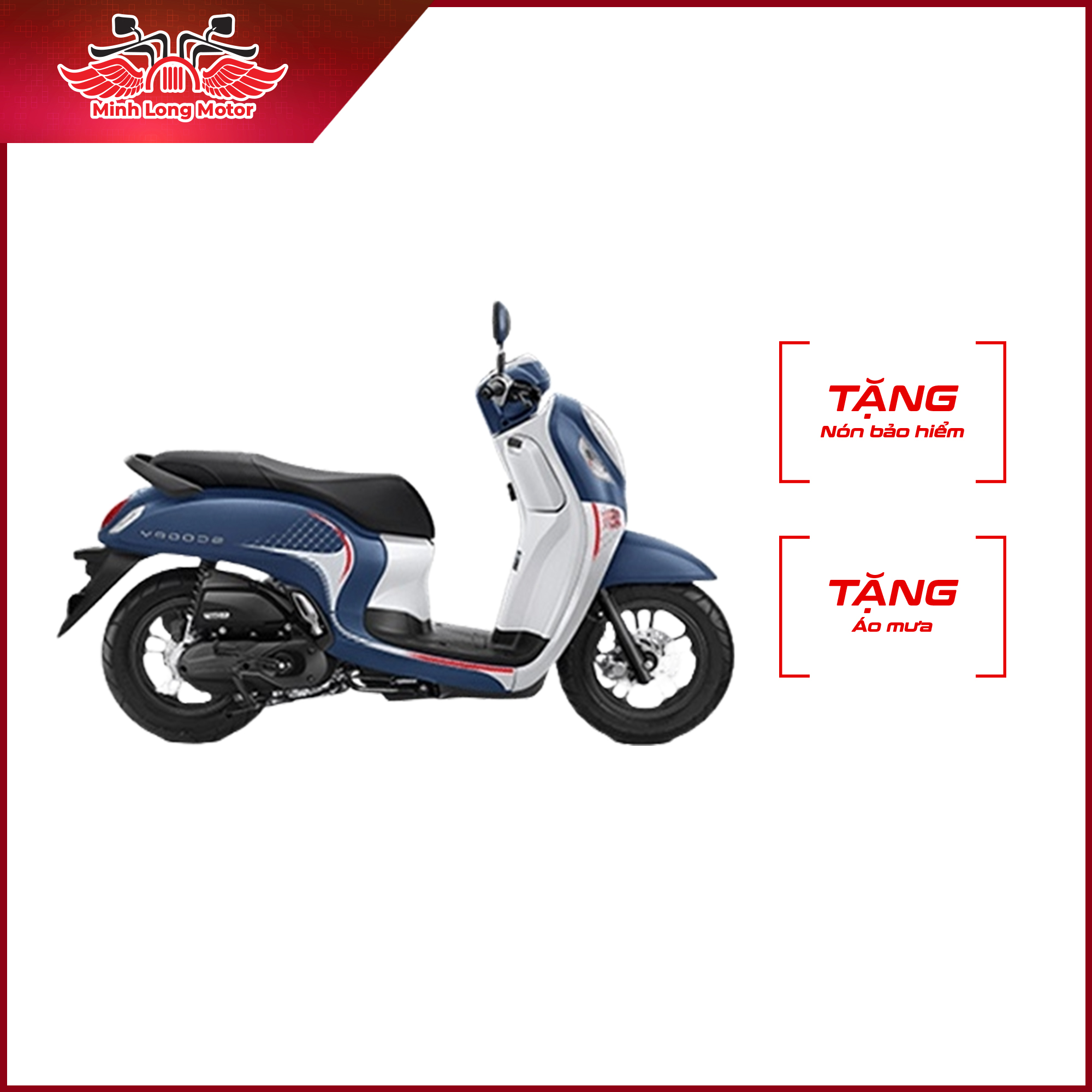 Xe Tay Ga Honda Scoopy - 2024 - Khóa chìa - Xanh trắng