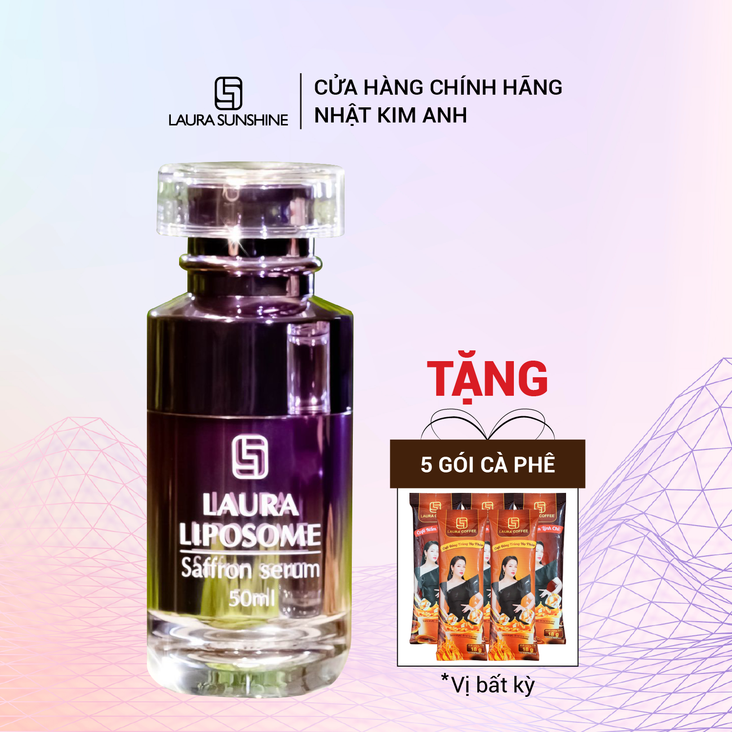 [TẶNG 5 GÓI CF] Serum dưỡng trắng da nhụy hoa nghệ tây Laura Sunshine Liposome Saffron 50ml