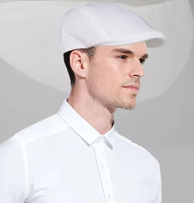 Nón mũ bere nam nữ màu trắng DN19BRN0707