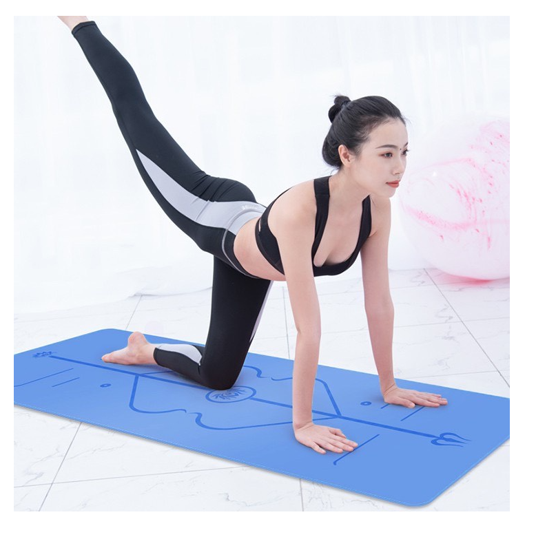 Thảm Tập Yoga Gym Định Tuyến 2 Lớp Cao Cấp An Toàn Sức Khỏe thảm Yoga Gym  Mềm Chống Trượt TT8007 tặng kèm túi đựng thảm