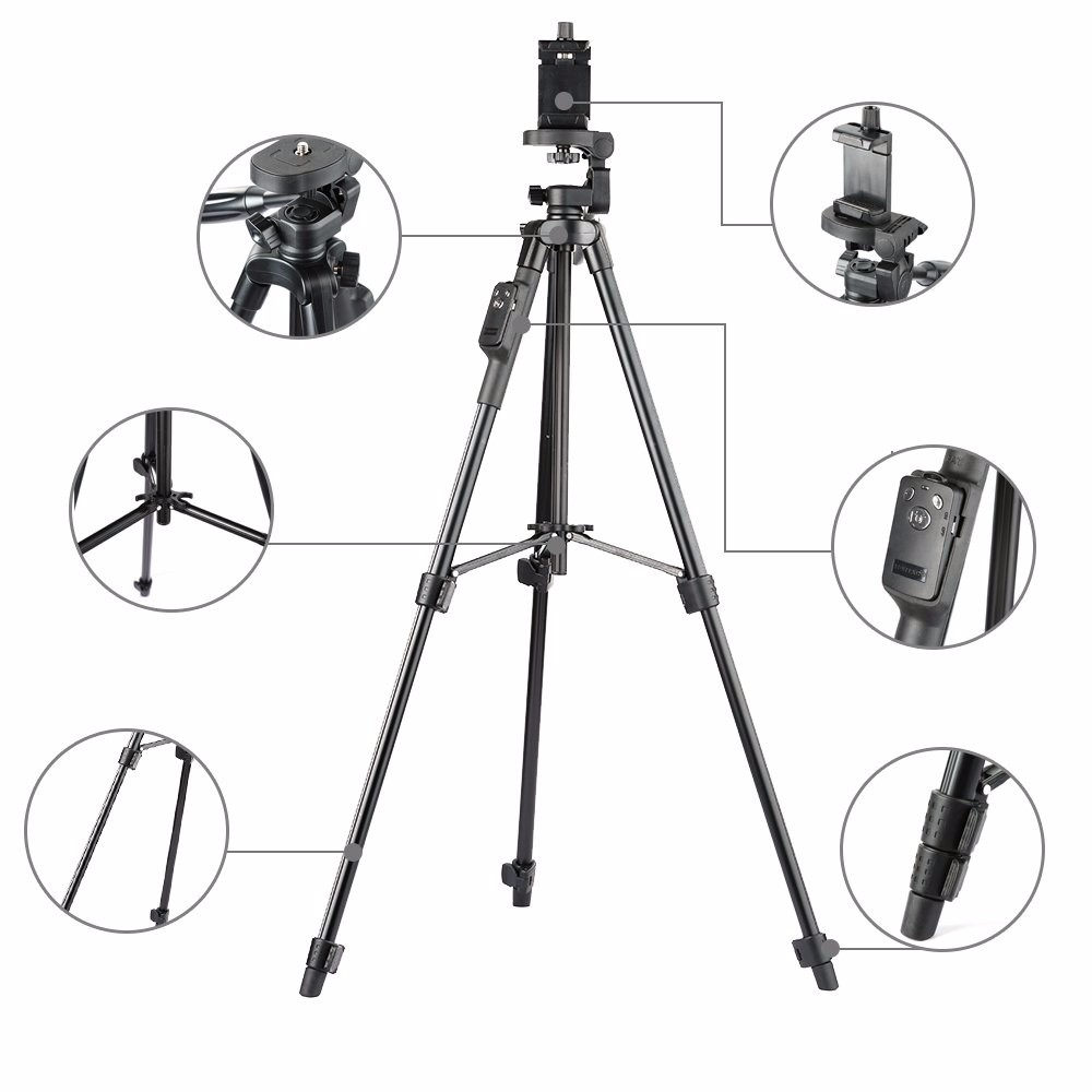 Chân Đế Dùng Cho Máy Ảnh Điện Thoại Kiểu Mới Tripod TTX--6218 - Hàng Nhập Khẩu - Tặng kèm remote và túi đựng tiện lợi