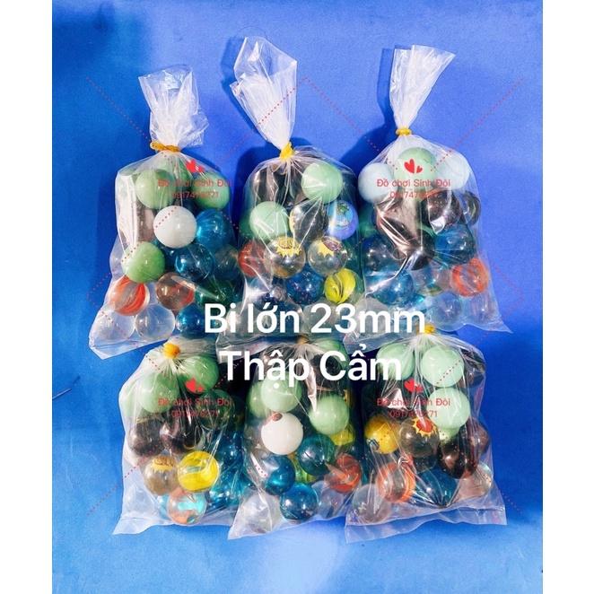 Bi thủy tinh lớn 23mm thập cẩm - bịt 30 viên