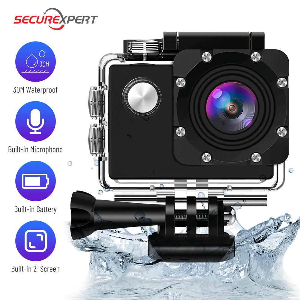 Camera hành động 480p HD 4K 30 khung hình / giây WiFi 2.0 inch 170D Máy ảnh video bảo vệ không thấm nước 170D