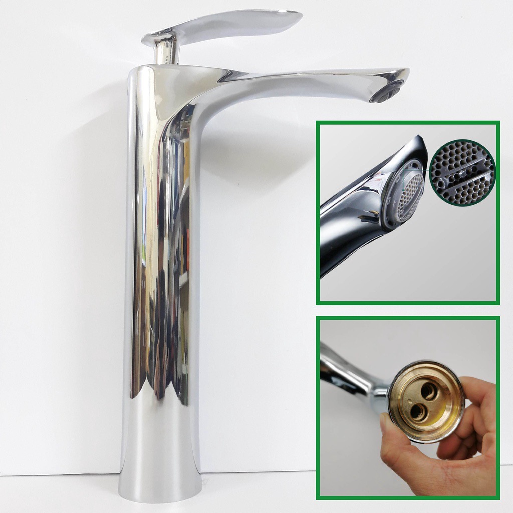 Vòi Lavabo nóng lạnh lá mạ