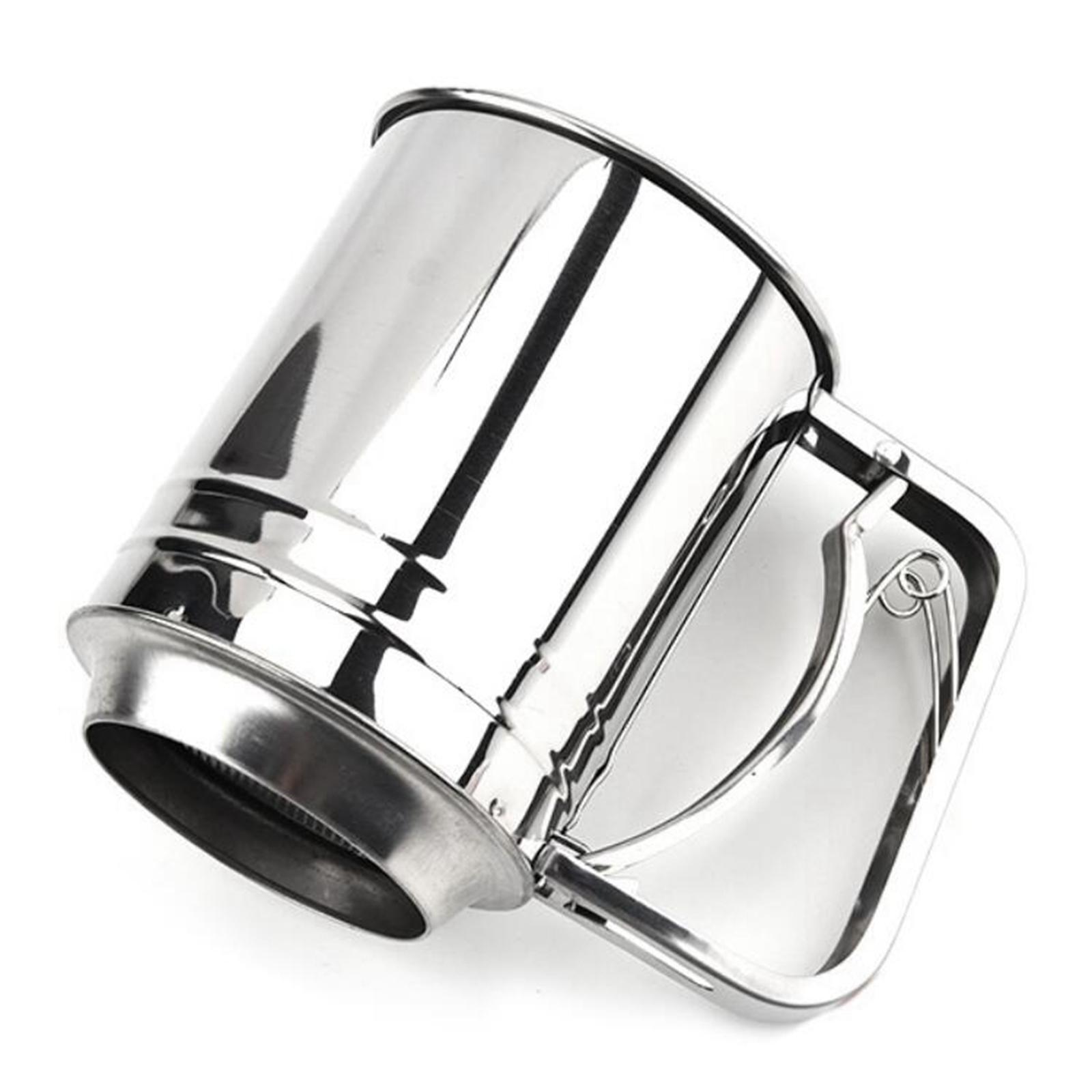 Stainless Steel Flour Sifter  3-Cup Shaker Double Layer