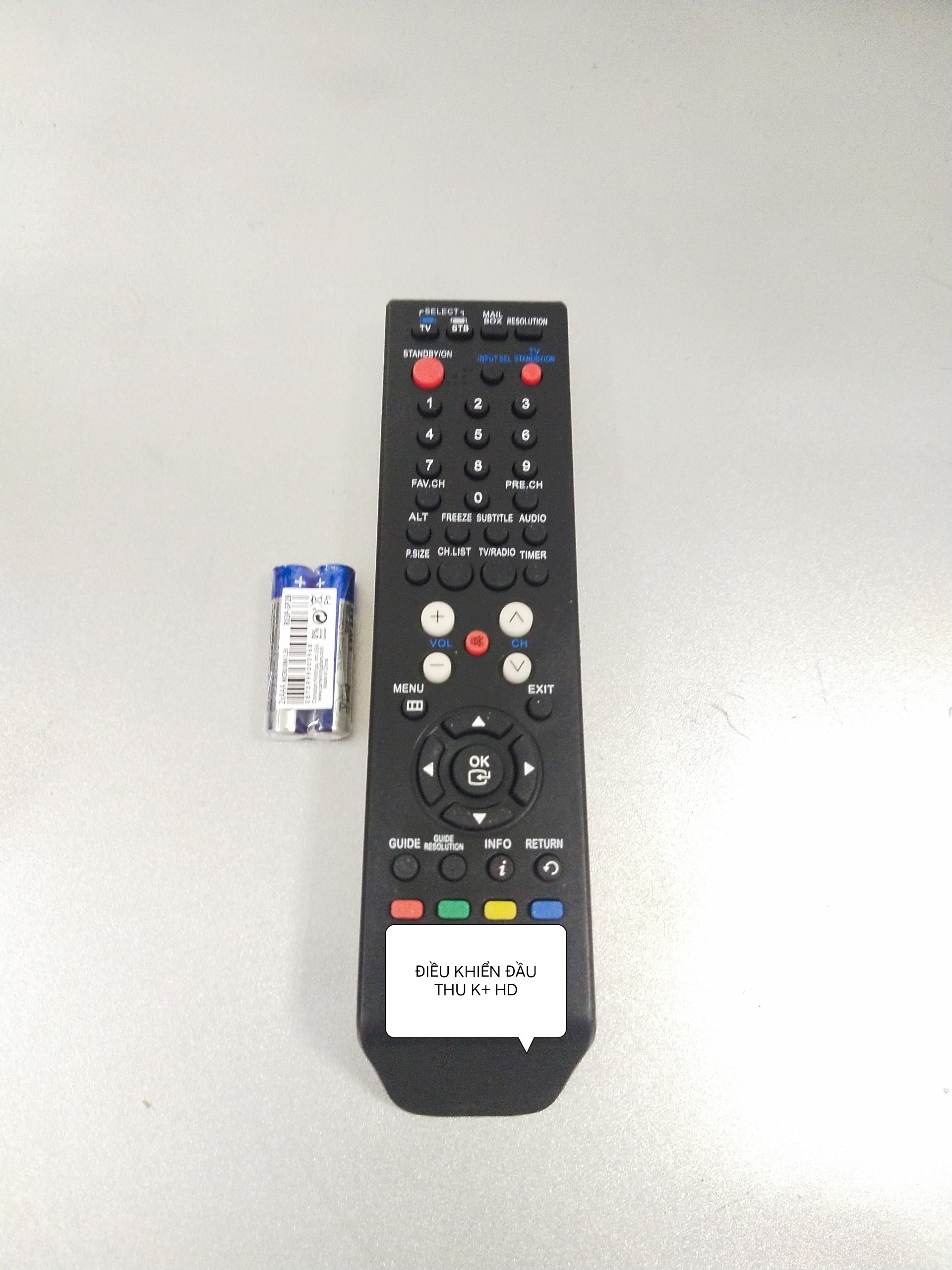 REMOTE ĐIỀU KHIỂN cho ĐẦU THU K+ HD.(KÈM PIN AAA)