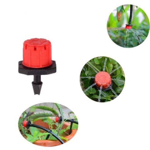 Bộ 20 béc tưới nhỏ giọt điều chỉnh được kèm đầy đủ phụ kiện sử dụng ống pe 6mm