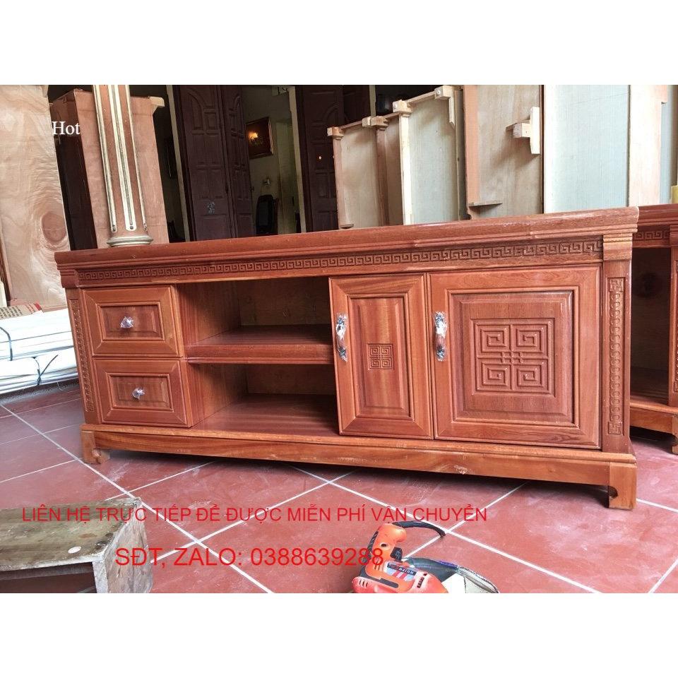 Kệ tivi 1m2, 1m4, 1m6, 1m8, 2m, 2m2 gỗ xoan đào