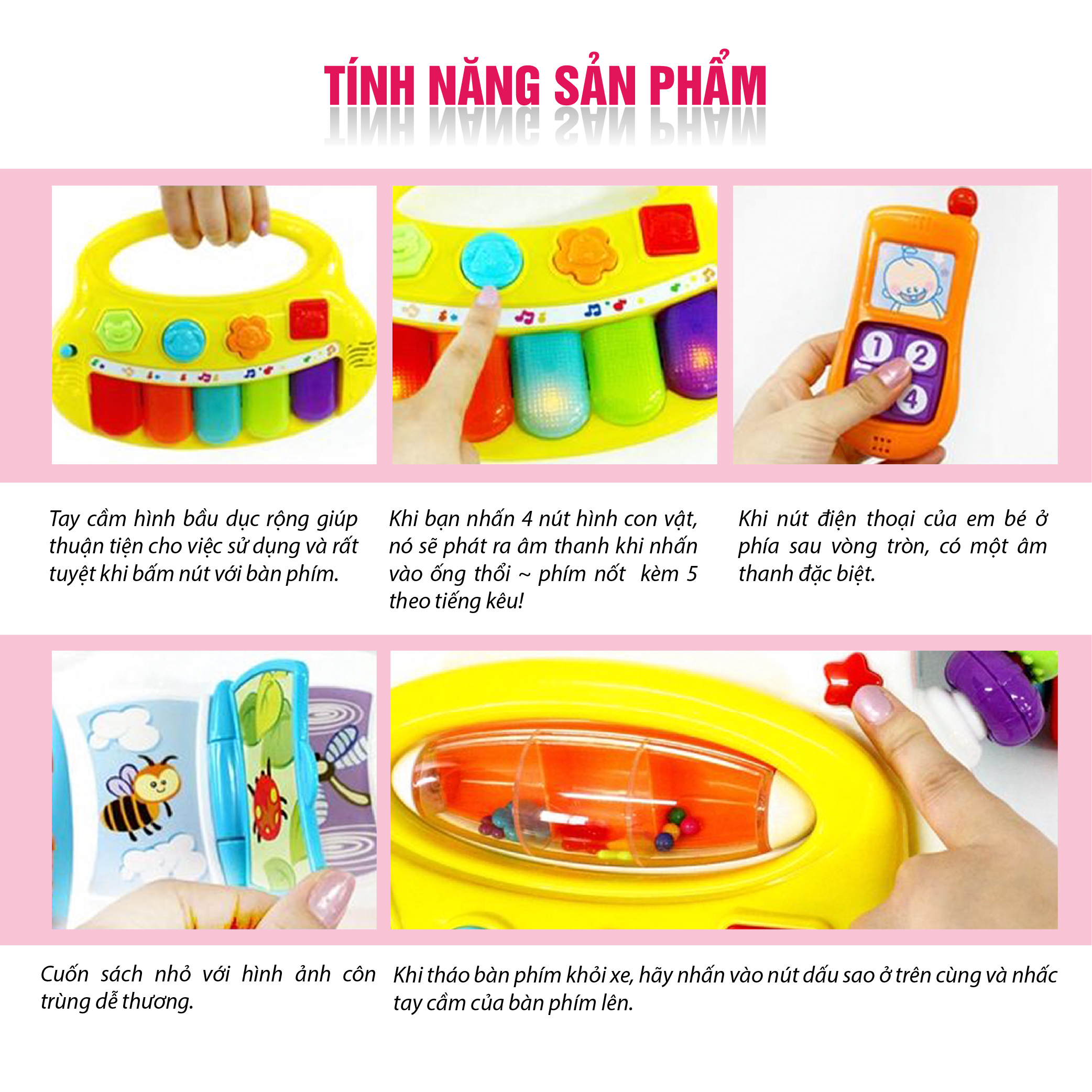 Xe tập đi trẻ em đa năng có bàn nhạc Winfun WF0804 - Hàng chính hãng