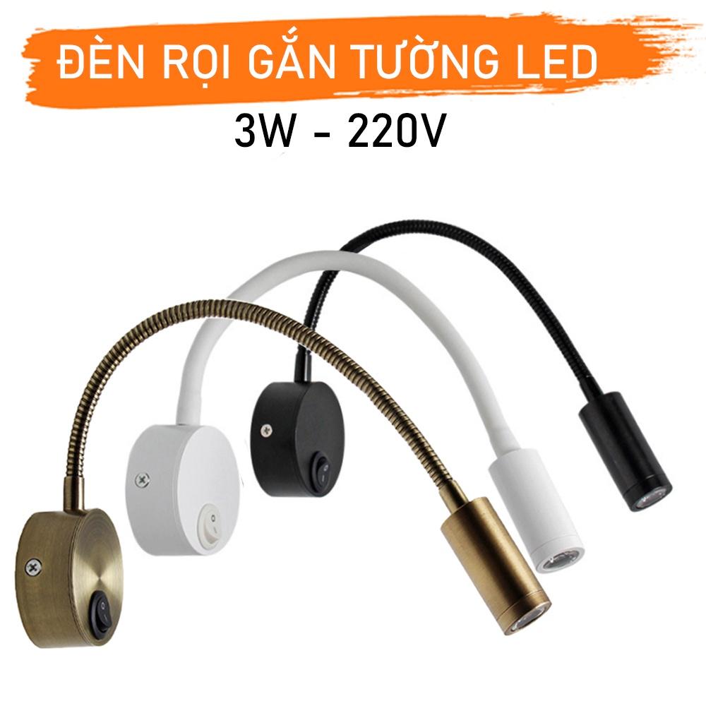 Đèn Led Rọi gắn tường 3W, Tích hợp Đèn đọc sách đầu giường, Đèn ngủ, Soi Tranh trang trí phòng ngủ, Nhà hàng, Khách sạn