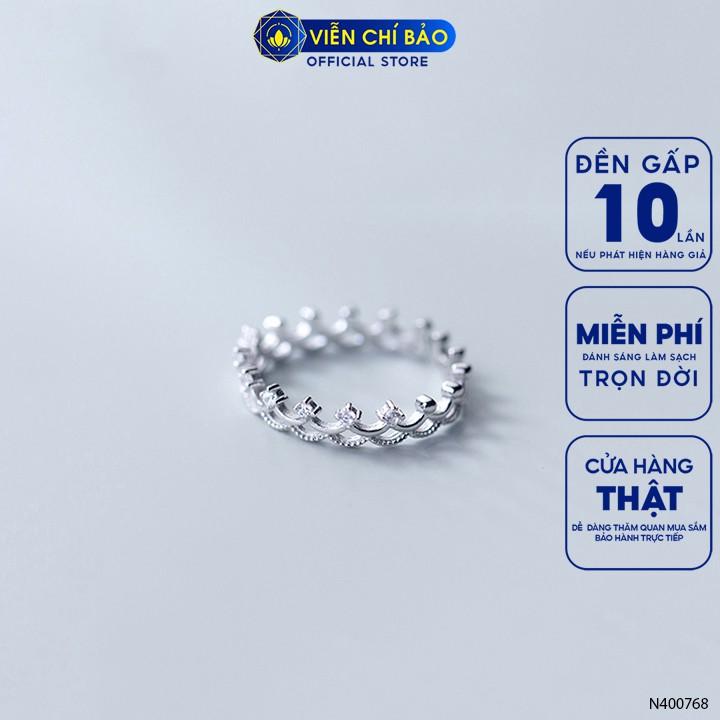 Nhẫn bạc nữ Viễn Chí Bảo Nhẫn vương miện chất liệu bạc 925 phong cách nữ tính N400768