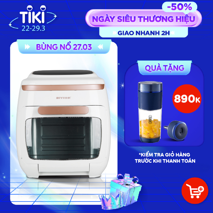 Nồi Chiên, Nướng, Quay Không Dầu Điện Tử BIYI AF-602A, Dung Tích Lớn 11L - Hàng Chính Hãng