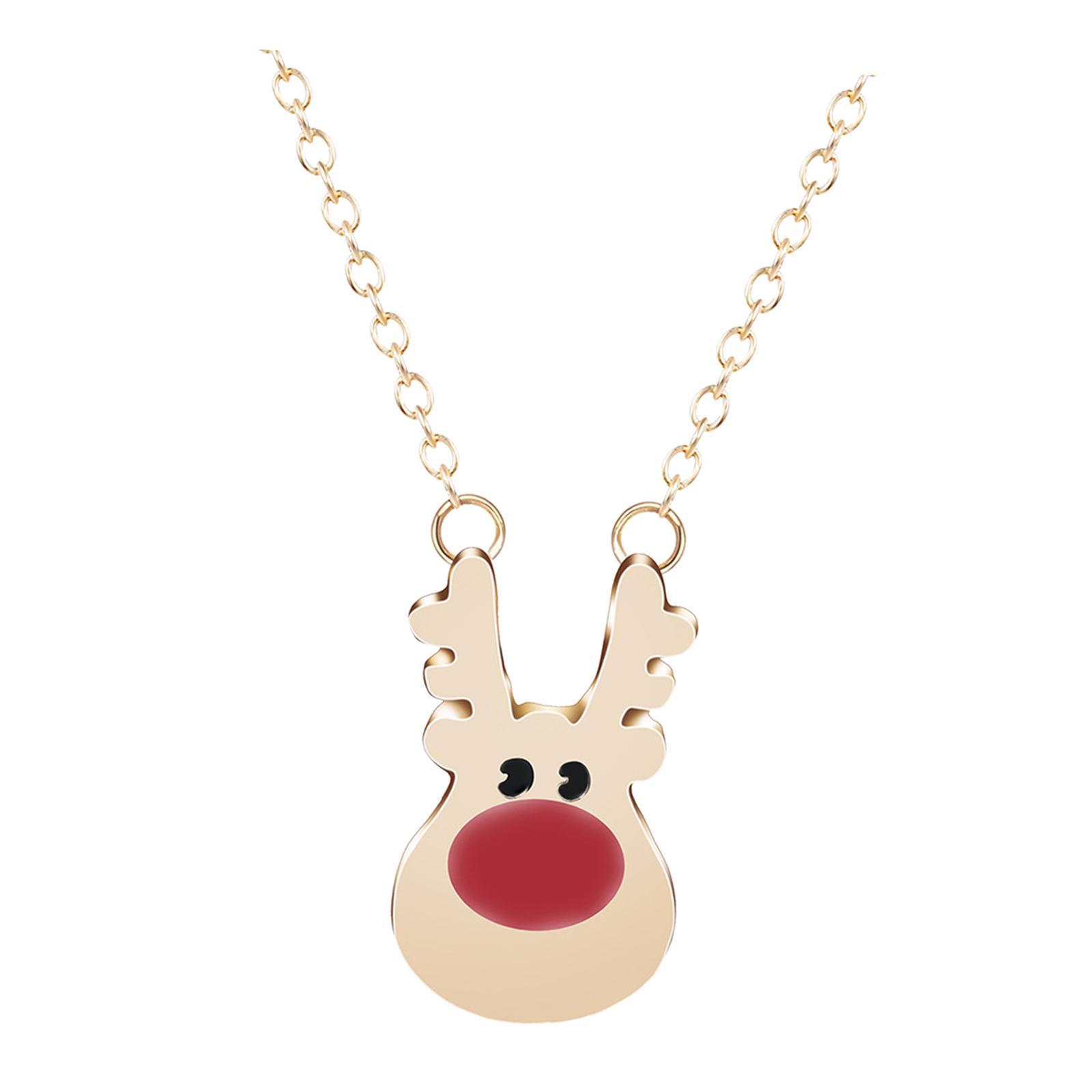 Pendant Necklace Luxury Fashion Red Nose Reindeer for Daily Wear Teens Anniversary