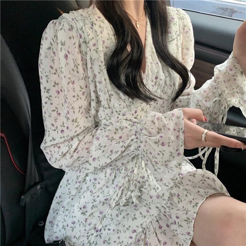 Đầm voan hoa nhí đuôi cá mẫu summer 2021