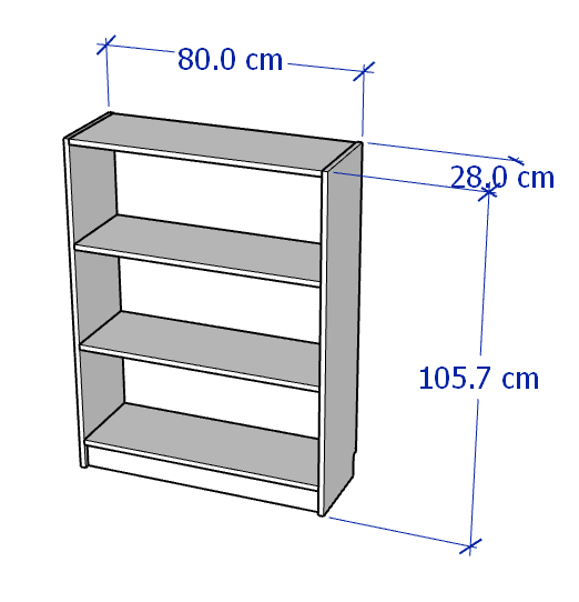 JELLY, Ke sách 3 tầng, 70x28x106cm-Phong cách Bắc Âu